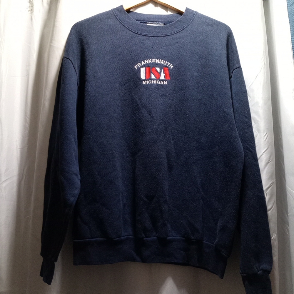 Lee Navy Blue Crewneck Sweater with Michigan Design